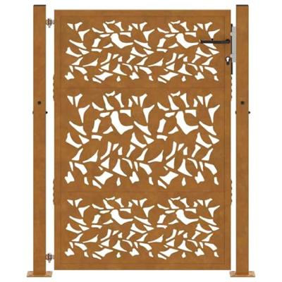 Poort met bladontwerp 100x125 cm weervast staal
