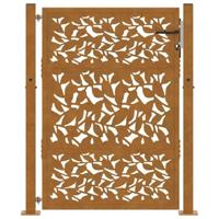 Poort met bladontwerp 105x130 cm weervast staal - thumbnail