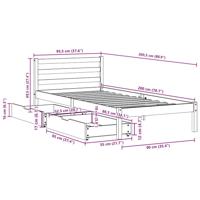Bedframe zonder matras massief grenenhout 90x200 cm - thumbnail