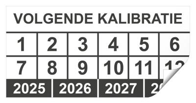 Keuringssticker volgende kalibratie rechthoek 50 x 25 mm - 500 stuks (op rol)