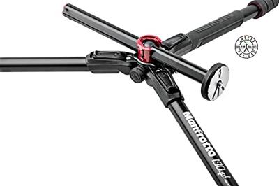 Manfrotto MT190GOC4 Kit 190 Carbon Fibre 4 Sections Aluminium Tripod for Camera, Quick Power Lock System. Made in Italy, for DSLR, CSC, Mirrorless Black