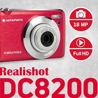 AgfaPhoto Realishot DC8200 Digitale camera 18 Mpix Zoom optisch: 8 x Rood Incl. accu, Incl. tas Full-HD video-opname, Geïntegreerde accu - thumbnail