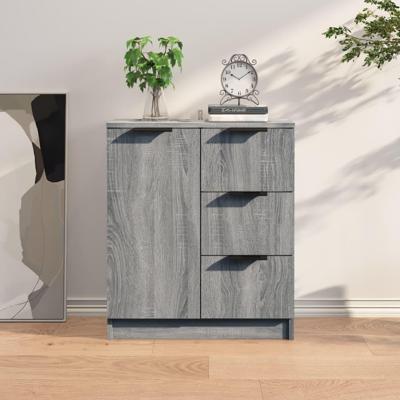 Dressoir 60x30x70 cm bewerkt hout grijs sonoma eiken