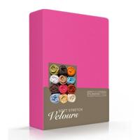 Romanette Hoeslaken Velours Fuchsia-160/180/200 x 200/210/220 cm - thumbnail