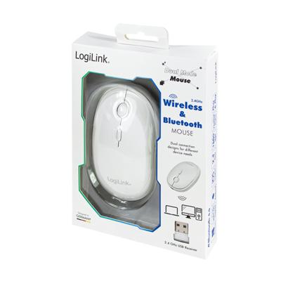 LogiLink ID0205 Muis Bluetooth, Radiografisch Optisch Wit 1600 dpi Oplaadbaar LogiLink ID0205 Muis Bluetooth, Radiografisch Optisch Wit 1600 dpi Oplaadbaar