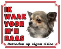 Chihuahua Waakbord - Langhaar Ik waak voor mijn - thumbnail