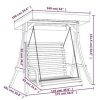 Schommelbank met luifel vurenhout met teak afwerking - thumbnail