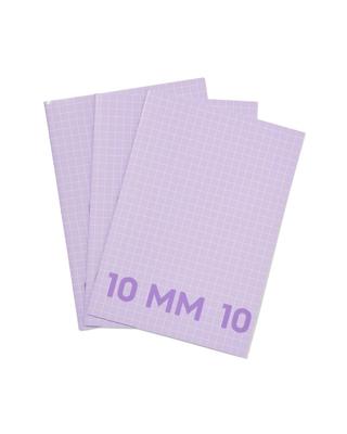 HEMA Schriften lila A4 geruit 10mm - 3 stuks