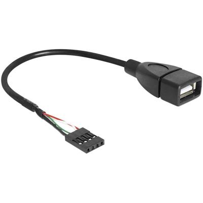 Delock 83291 USB-kabel USB 2.0 Shrouded header 4-polig, USB-A bus 0.20 m Zwart UL gecertificeerd