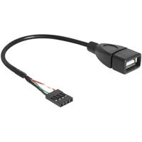 Delock 83291 USB-kabel USB 2.0 Shrouded header 4-polig, USB-A bus 0.20 m Zwart UL gecertificeerd - thumbnail