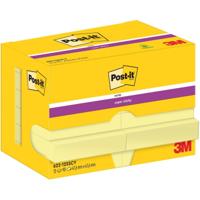 Post-It Super Sticky Notes, 90 vel, ft 47,6 x 47,6 mm, geel, pak van 12 blokken - thumbnail