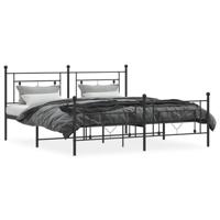 Bedframe met voetbord zonder matras metaal zwart 180x200 cm - thumbnail