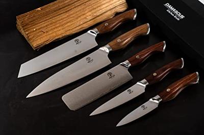 Homizu Baranoki messenset - 3-delig - damascus messen - japanse messen