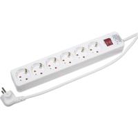 Gebro 106148 Stekkerdoos met schakelaar 6-voudig Wit Randaarde stekker 1 stuk(s) - thumbnail