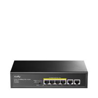 Cudy Poe+ Switch 6 poorten 10/100 Mbps, 60 W, 4 Poe/Poe+, Switch Unmanaged, CCTV-modus, VLAN, geen extra voeding, FS1006P - thumbnail