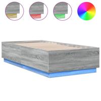 Bedframe met LED-verlichting bewerkt hout grijs sonoma 75x190cm - thumbnail