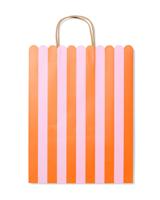 HEMA Cadeautas XL 45x28cm strepen (roze) - thumbnail