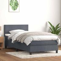Boxspring met matras fluweel donkergrijs 90x210 cm - thumbnail