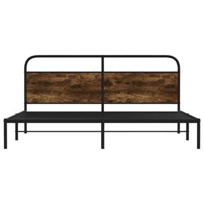 Bedframe zonder matras metaal gerookt eikenkleurig 180x200 cm