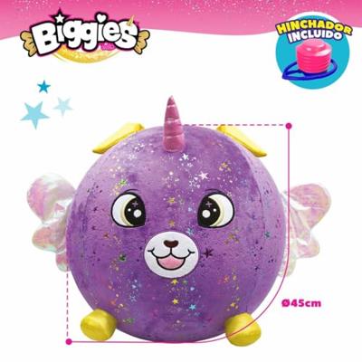 Knuffel Eolo Paars Pluche Plastic 45 x 45 x 45 cm Opblaasbaar (4 Stuks)