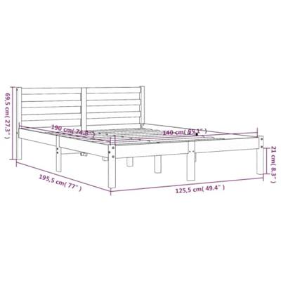 Bed met matras massief grenenhout wasbruin 140x190 cm Bed met matras massief grenenhout wasbruin 140x190 cm