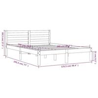 Bedframe massief grenenhout wasbruin 140x190 cm - thumbnail
