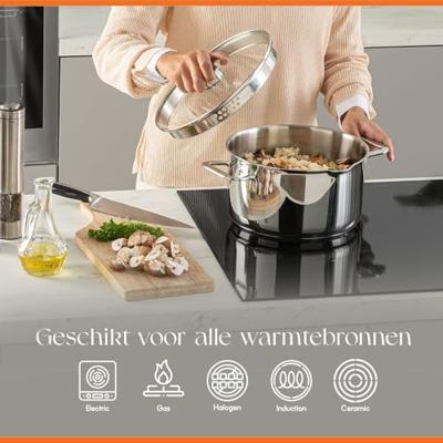 ELLE Gourmet Classique Kookpan met Deksel - Ø 20 cm - RVS