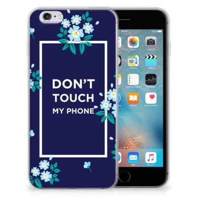 Apple iPhone 6 | 6s Silicone-hoesje Flowers Blue DTMP Apple iPhone 6 | 6s Silicone-hoesje Flowers Blue DTMP