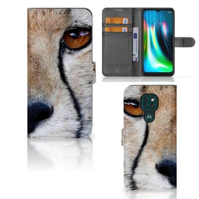 Motorola Moto G9 Play | E7 Plus | Telefoonhoesje | Met pasjeshouder | Cheetah