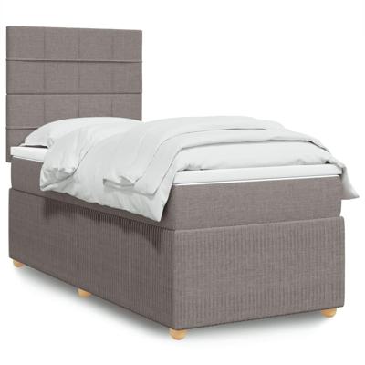 Boxspring met matras stof taupe 90x190 cm
