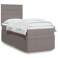 Boxspring met matras stof taupe 90x190 cm - thumbnail
