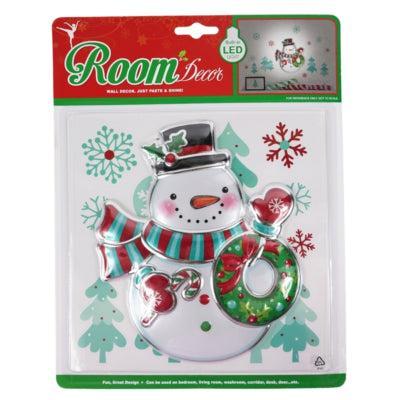 Peha sticker met lampje sneeuwpop 29 x 23 cm PVC/folie