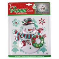 Peha sticker met lampje sneeuwpop 29 x 23 cm PVC/folie - thumbnail