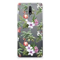 Nokia 2.4 | TPU Hoesje | Flamingo Palms - thumbnail