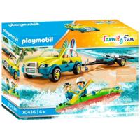 PLAYMOBIL family fun - strandwagen met kano's constructiespeelgoed (70436) - thumbnail