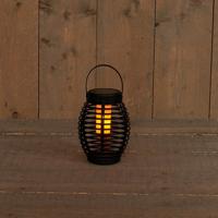 Solar lantaarn zwart d15x19 cm vlam-effect Anna's Collection - Annas collection - thumbnail