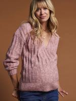 Mooi gebreide trui met alpaca voor en achter ENVIE DE FRAISE framboos - thumbnail