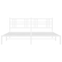 Bedframe met hoofdbord metaal wit 183x213 cm - thumbnail