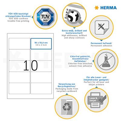 Etiket herma 4667 96x50.8mm premium wit 1000stuks