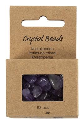 Creativ Company Kristallen kralen, amethist, d 7-12 mm, gatgrootte 1 mm, ca. 63 stuk, paars, 63 stuk/ 1 doos