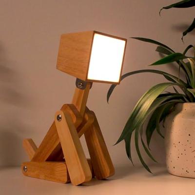 Houten tafellamp hond