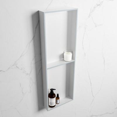 MONDIAZ EASY Nis 149,5x29,5cm in solid surface kleur Clay | Talc. 2 vakken geschikt voor in- of opbouw MONDIAZ EASY Nis 149,5x29,5cm in solid surface kleur Clay | Talc. 2 vakken geschikt voor in- of opbouw