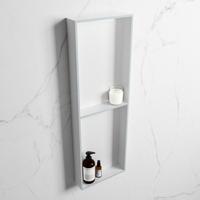 MONDIAZ EASY Nis 149,5x29,5cm in solid surface kleur Clay | Talc. 2 vakken geschikt voor in- of opbouw - thumbnail