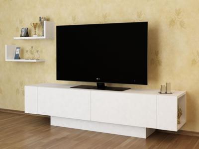 Tv-meubel ECOLEAU 2 deuren wit met legplanken Tv-meubel ECOLEAU 2 deuren wit met legplanken