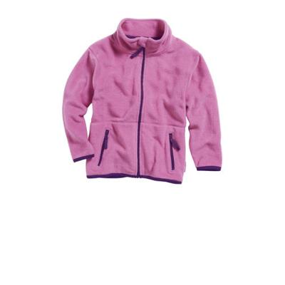 Playshoes fleece jasje uni contrast uni fuchsia Maat