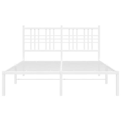 Bedframe met hoofdbord metaal wit 135x190 cm Bedframe met hoofdbord metaal wit 135x190 cm