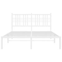 Bedframe met hoofdbord metaal wit 135x190 cm - thumbnail