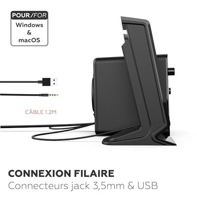 2.1-luidspreker - MOBILITY - ML314006 - Zwart - 2 luidsprekers - 5W vermogen 2.1-luidspreker - MOBILITY - ML314006 - Zwart - 2 luidsprekers - 5W vermogen