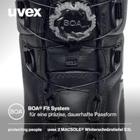 uvex S3L BOA PU/GU W12 6536346 Hoge veiligheidsschoenen S3L Schoenmaat (EU): 46 Zwart 1 paar - thumbnail