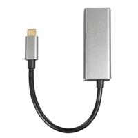 Maxtrack USB-C / RJ45-koppeling Netwerk Adapter [1x USB-C stekker - 1x RJ45-bus] 10 cm Zwart, Zilver (mat) - thumbnail